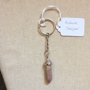 3/$30 NWT Picture Jasper point dangling keychain